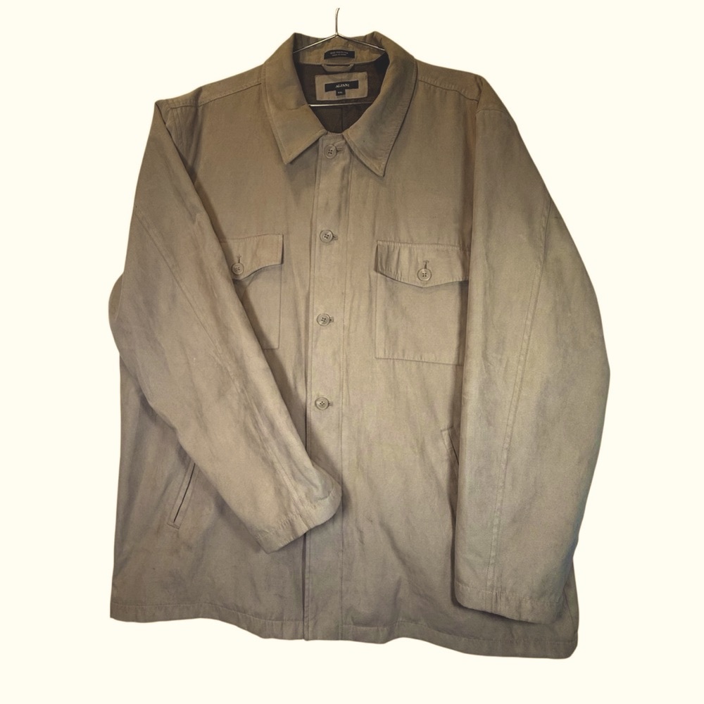 Alfani Men’s XXL Khaki Beige Lightweight Cotton Field Utility Jacket